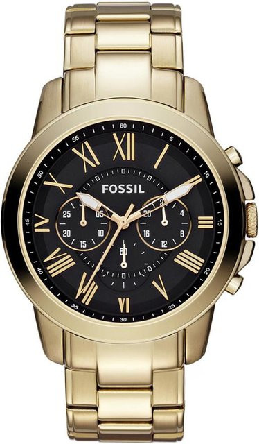 Fossil Chronograph, Quarz, Edelstahl, Schwarz, Herren - Bild 1