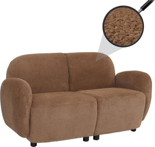 MCW 2er-Sofa P33 Loungesofa aus Chenille-Stoff in Braun mit Massivholzrahmen und Öko-Tex Zertifizierung - Bild 1