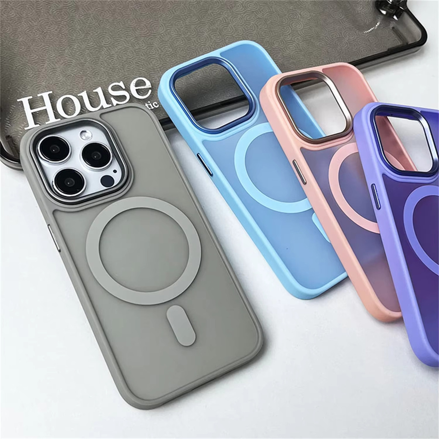 Magnetische MagSafe Wireless Charging Schutzhülle für iPhone 11 bis 16 Pro Max in Blau, stoßfeste matte Handyhülle - Bild 4