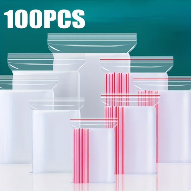 100 Stück Selbstklebende PE Plastikbeutel in Transparent für Diamantmalerei-Zubehör und Geschenke - Bild 1
