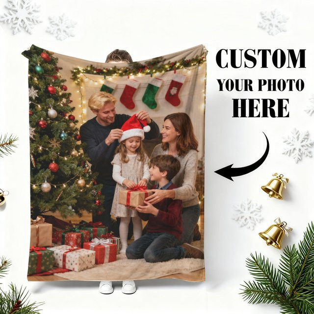 SRH Weihnachts-Baby-Flanellblanke mit niedlichen Weihnachtsmotiven, antistatisch und weich für Kinderbetten - Bild 1