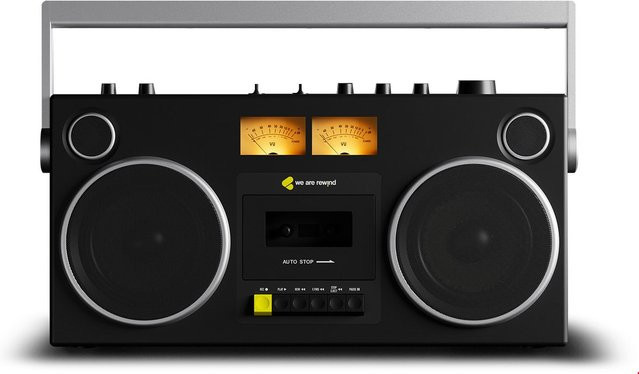 Curtis GB-001 tragbarer Bluetooth-Lautsprecher mit Kassettenrekorder in Schwarz - Bild 1