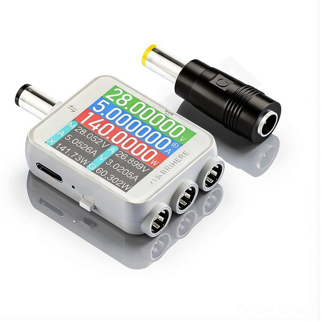 Voktta B50 Hochpräzisions-Tester Digitales Voltmeter Amperemeter Wattmeter mit DC5.5 Anschluss für Spannung, Strom und Leistung (4,5-80V, 600W) - Bild 1