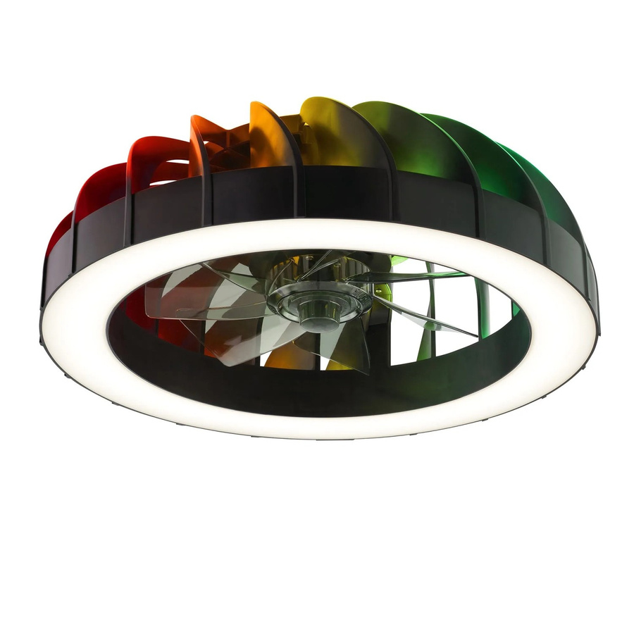 Brilliant LED-Deckenleuchte Fanora mit Ventilator, Schwarz, Ø 46 cm, dimmbar mit Fernbedienung und RGBW-Effekt - Bild 2