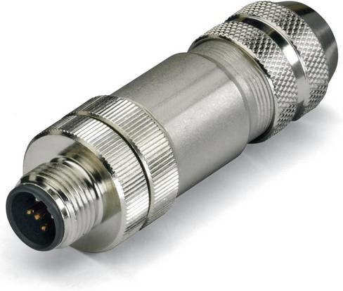 WAGO 756-9401/060-000 Sensor-Aktor-Steckverbinder M12 Stecker gerade unkonfektioniert 5-polig silber - Bild 1