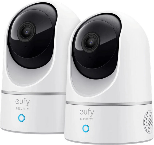 Anker eufy Indoor Cam 2K Pan & Tilt Wi-Fi Überwachungskamera Doppelpack, Weiß - Bild 1