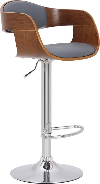 2er Set Barhocker Kingsley von TPFLiving aus Holz und Kunstleder in Walnuss und Creme mit modernem Design - Bild 1