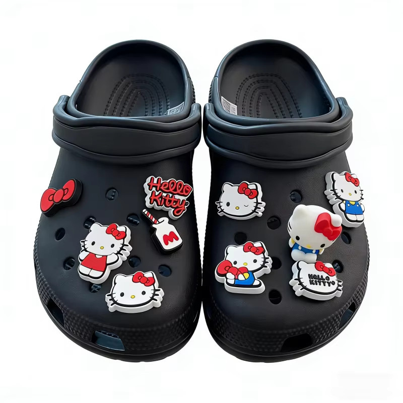 Mesuca Schuh-Charms Set, 3D Hello Kitty, Rote Schleife & Milchflasche, Kinder - Bild 3
