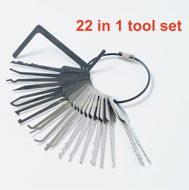 TSNEW 22-in-1 Tragbares Universalschlüssel Set für Schlösser in Weiß und Silber - Bild 1