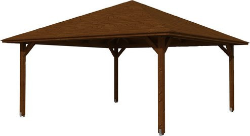 Skan Holz Pavillon Cannes 4 aus Fichte in Nussbaum braun, B/T: 489 x 489 cm - Bild 3
