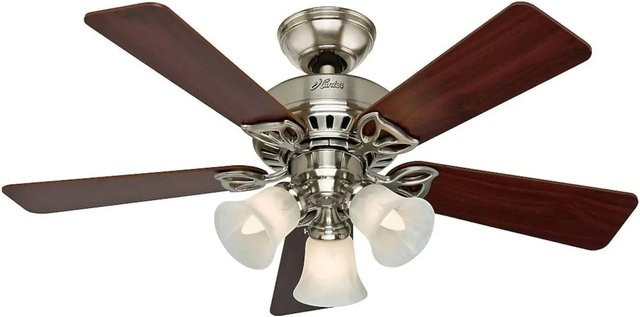 HUNTER FANS Deckenventilator Beacon Hill in Nickel mit Beleuchtung und Zugketten, Durchmesser: 107 cm - Bild 1