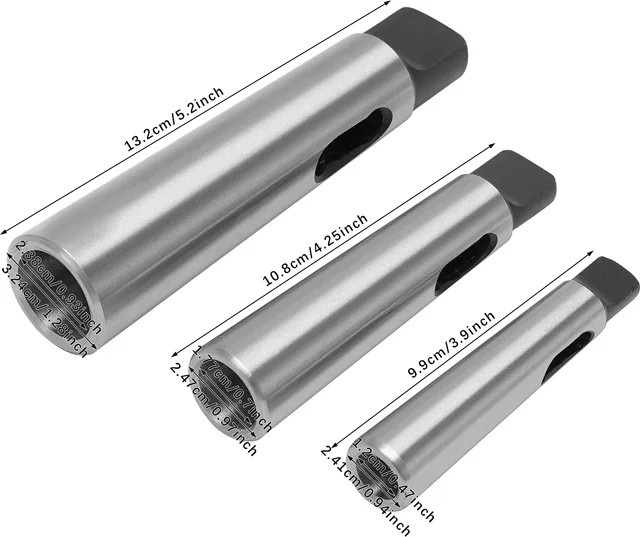 Bymaocar Morse-Konus-Überwürfe 3er-Set Reduzierhülsen MK4/3 MK3/2 MK2/1 in Silber - Bild 1