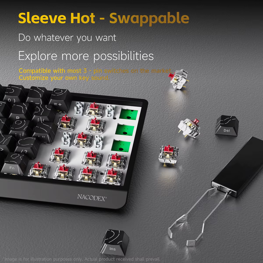 Ajazz NK68 V2 Mechanische Gaming-Tastatur mit Hot-Swap roten Schaltern - Bild 2