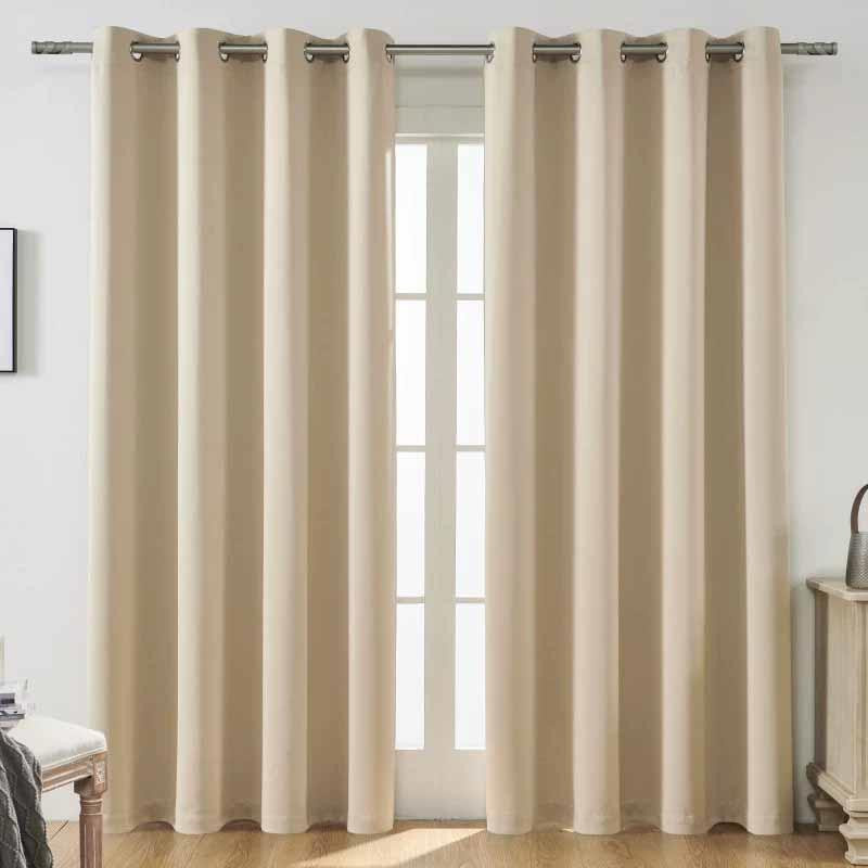 Verdunkelungsvorhänge schwarz, 100% lichtblockierend, wärmeisolierend und geräuschreduzierend, B: 140 cm, H: 200 cm - Bild 4
