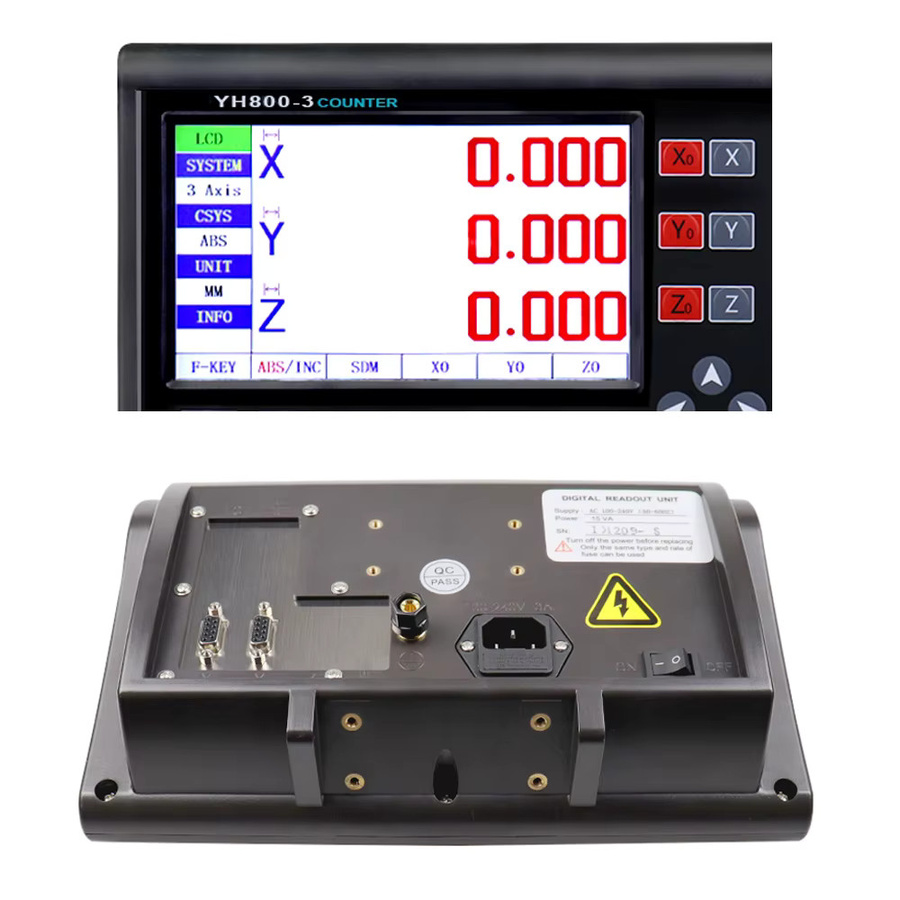 Bicenroce YH800-3 YH800-2 Digitales DRO Display mit 7 Zoll LCD-Bildschirm und TTL DB9 Anschluss in Schwarz - Bild 4