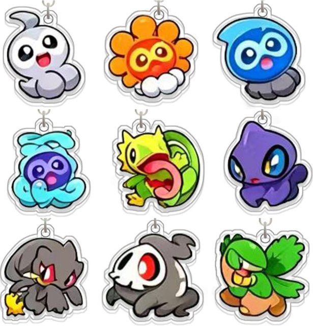 Keeppley Pokémon Minccino Treecko Bagon Castform Froakie Cherrim Nuzleaf, Acryl Schlüsselanhänger, handgefertigt - Bild 1