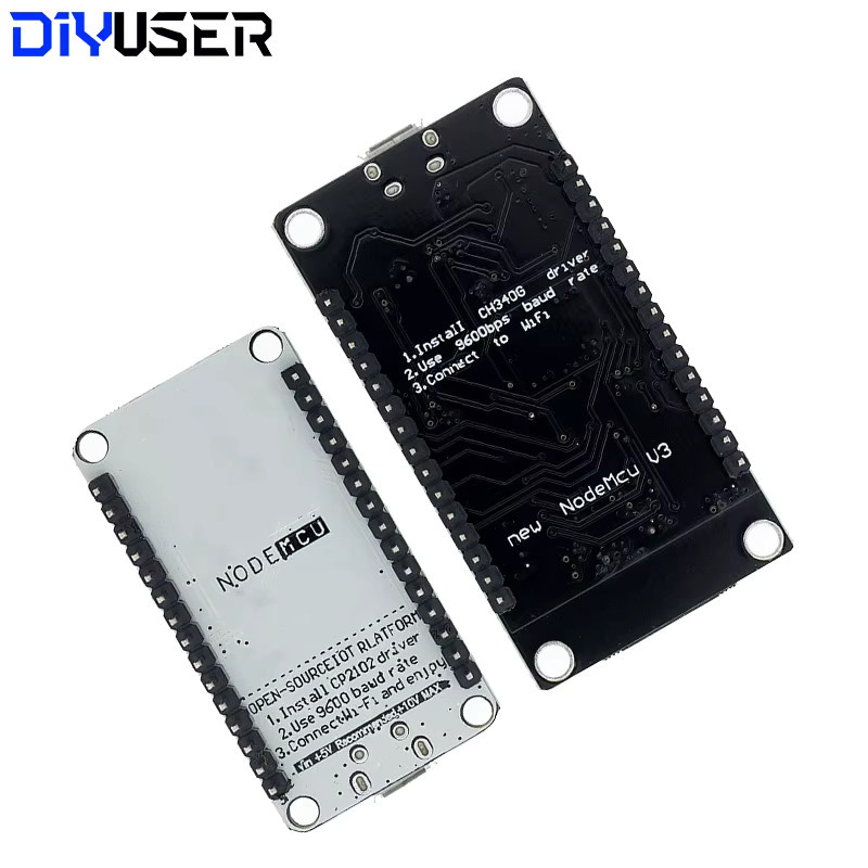 DIYUSER NodeMCU V3 ESP8266 ESP-12E WiFi Entwicklungsboard mit CH340/CP2102/CH9102X Modul in Schwarz - Bild 2