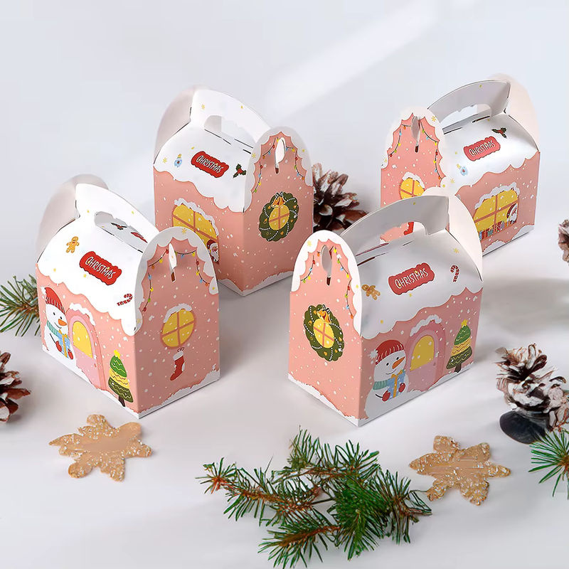WEIGAO Weihnachtliche Geschenkboxen für Süßigkeiten und Cookies, geometrisches Design für Weihnachten und Neujahr, 6 oder 12 Stück - Bild 4