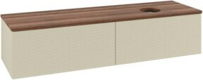 V&B Waschtischunterschrank Antao mit Frontstruktur und Beleuchtung in Weiß und Grau, B: 160 cm, T: 50 cm - Bild 1