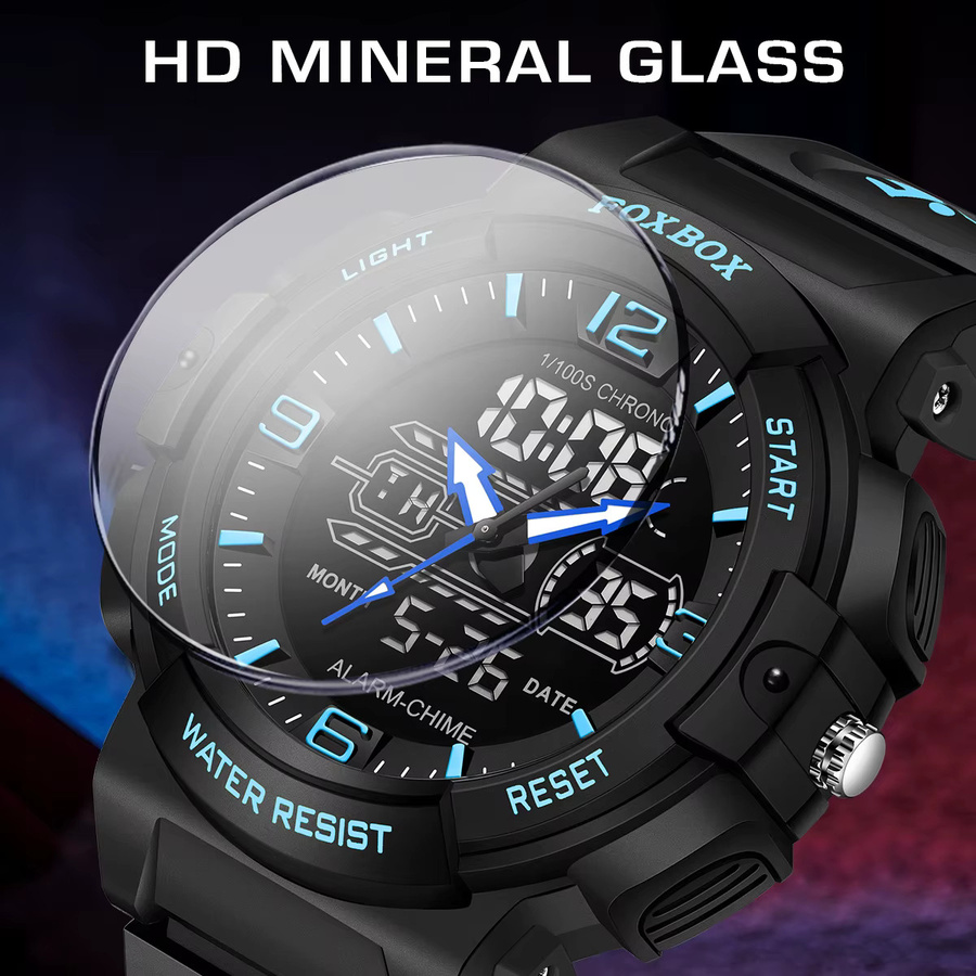 FOXBOX Armbanduhr, Quarz, Digitaluhr, Schwarz, Herren - Bild 4