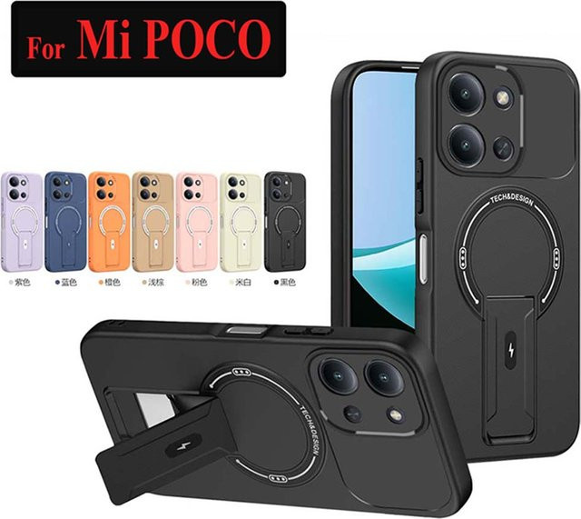 Xiaomi Schutzhülle Matte Rüstung mit Ständer für Poco X7 Pro X6 M7 Plus M6 Pro C65 C71 C61 F8 F7 Pro Ultra in Lila - Bild 1