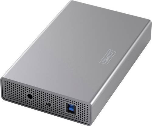 Digitus DA-71106-1 SATA HDD Festplatten-Gehäuse für 2.5 und 3.5 Zoll mit USB-C und USB-A in Silber/Grau - Bild 1