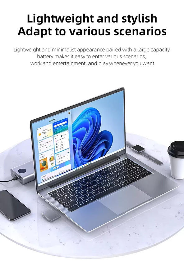 FUCHU Laptop Silber mit Intel Core i7-8650U, 12GB RAM, 1TB SSD, Windows 11 Pro und 4K HD Display für Studium und Arbeit - Bild 3