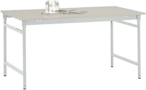 Manuflex BB3041.7035 Beistelltisch BASIS stationär mit Melamin-Tischplatte in Lichtgrau RAL 7035, B/T/H: 125,0 x 80,0 x 78,0 cm - Bild 1