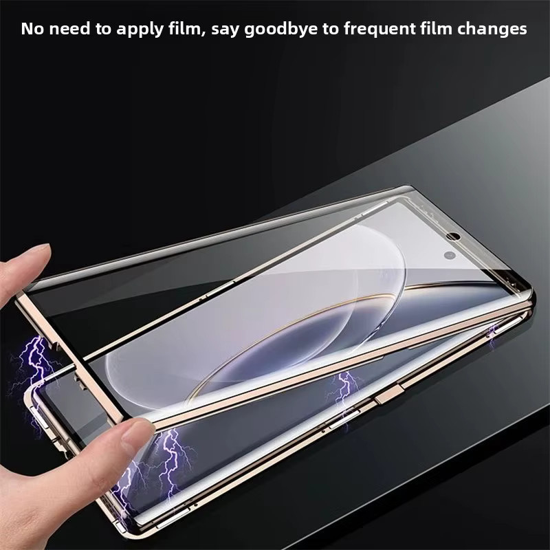 Magnetische Handyhülle aus doppelseitigem gehärtetem Glas für Samsung Galaxy S25 Ultra S26 Ultra S24 FE S22 S23 Plus in Transparent Green - Bild 3