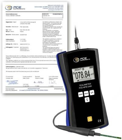 PCE Instruments Magnetfeldmesser PCE-MFM 2400-ICA in Schwarz mit transversalem Sensor und ISO-Zertifikat (200 mT, Genauigkeit 1%) - Bild 1