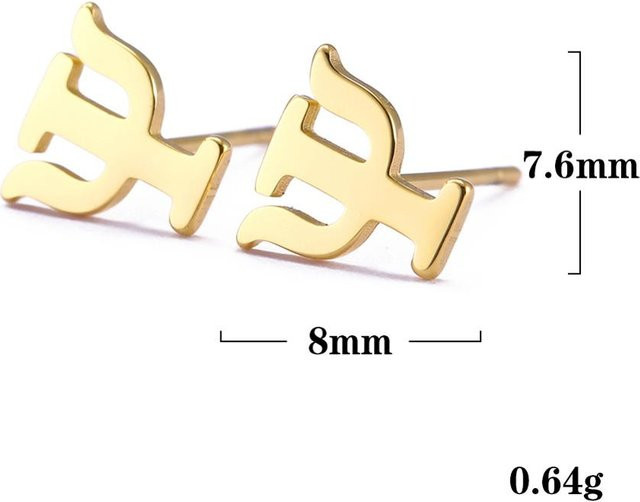 Ohrstecker Psi Griechische Buchstaben, Edelstahl, Gold, Damen - Bild 1