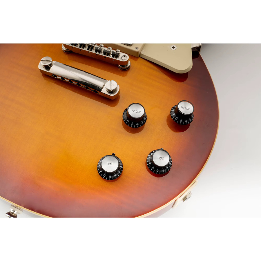 Musiclily Pro Top Hat Bell Knobs Ton- und Lautstärkeregler für Epiphone LP SG, Linkshändig, Schwarz, Set von 2T2V - Bild 5