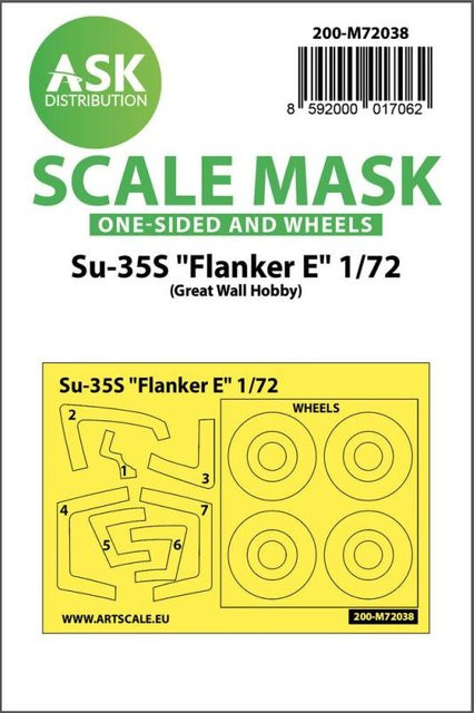 Great Wall Hobby Su-35S Flanker E, One-sided painting mask, Zubehör - Bild 1