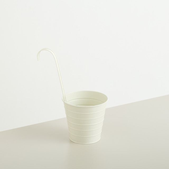 Hängetopf aus Metall von Green Living in Creme/Beige, Durchmesser: 13,3 cm - Bild 1