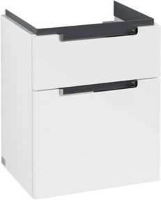 V&B Waschtischunterschrank Subway 2.0 in Glossy White mit Chromgriffen, B/T/H: 48,5 x 38,0 x 59,0 cm - Bild 1