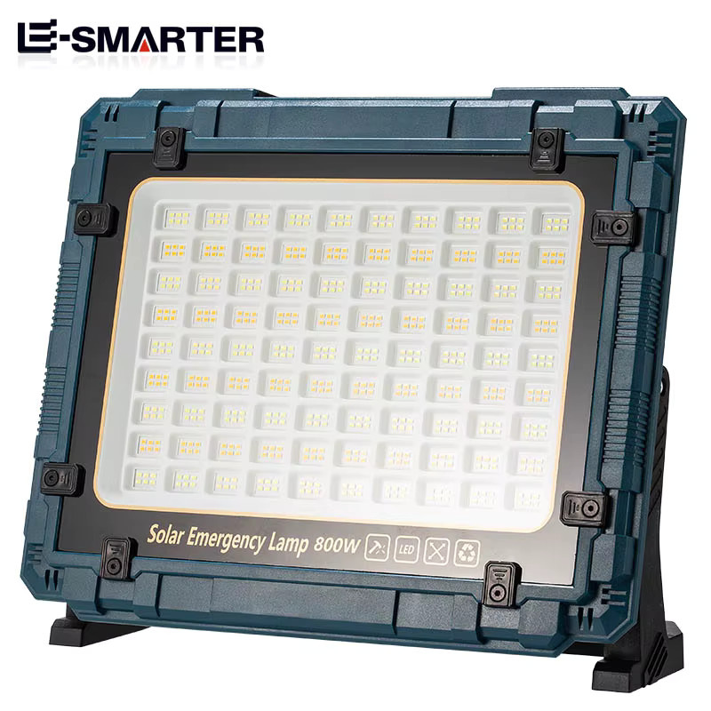 ESMARTER Solar LED Flutlicht IP66 wasserdicht, tragbarer Outdoor Reflektor für Garten und Arbeit, Schwarz - Bild 3
