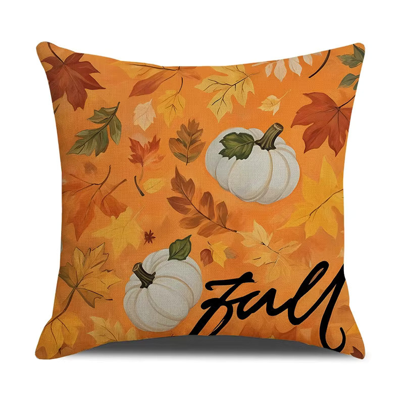 Kissenbezug von ZZN mit Herbst-Thanksgiving-Motiv in Sonnenblumen, Kürbis und Ahornblatt Design - Bild 2