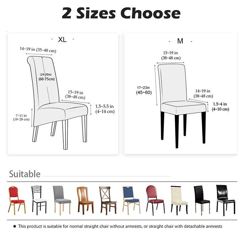 Universeller Stretch-Stuhlbezug aus Jacquard mit hoher Rückenlehne für Esszimmer und Hotels, waschbar, XL Größe (Breite: 60-75 cm) - Bild 3