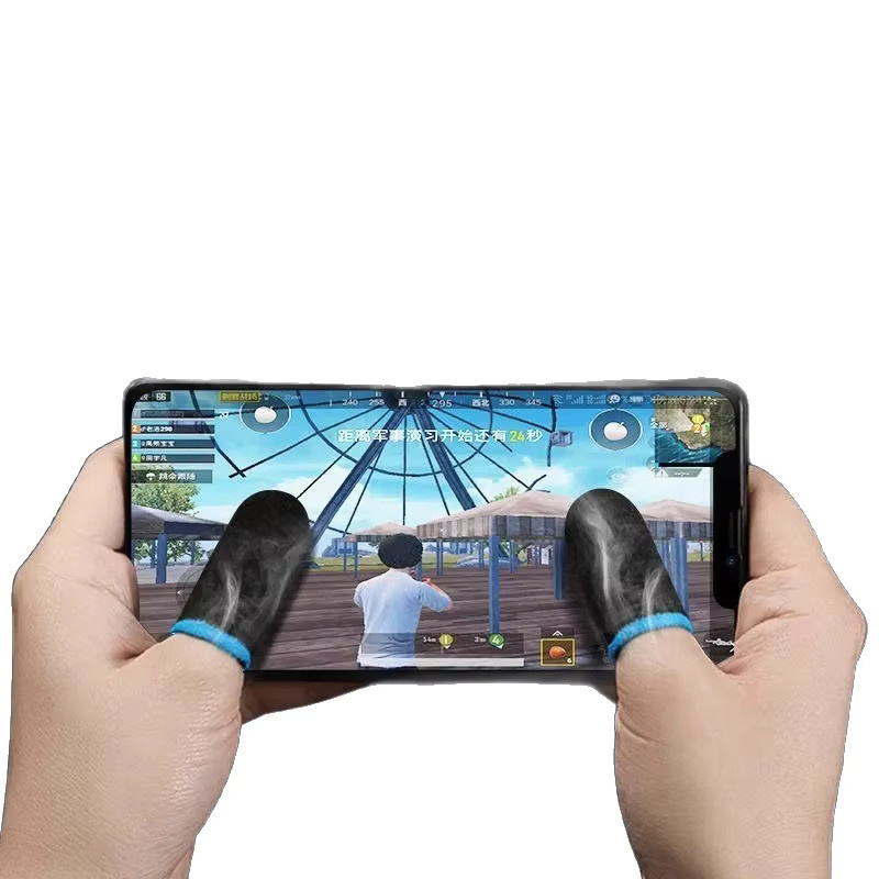 Pro Gamer Fingerhüllen für eSports aus Silberfaser in Silber und Rot zur Vermeidung von Schweiß und Rutschen - Bild 3