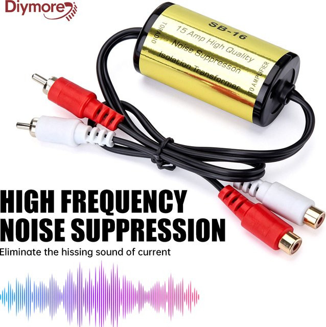 diymore RCA Audio-Rauschfilter und Erdschleifenisolator in Gold zur Beseitigung von Summen und Statik für Auto- und Heimstereoanlagen - Bild 1