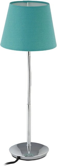 Relaxdays Tischlampe aus Eisen und Polyester in Türkis, verchromt und flexibel verstellbar, Höhe: 47 cm, Durchmesser: 17 cm - Bild 1
