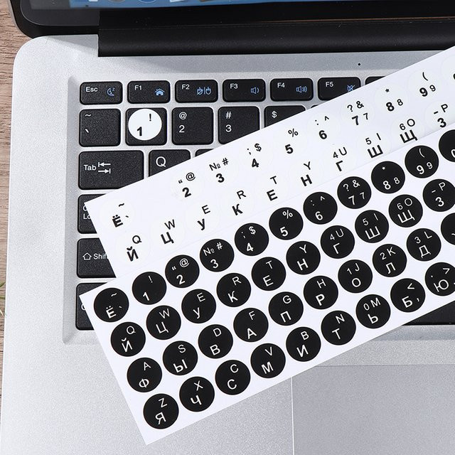 Russische Tastatur Aufkleber für PC und Laptop in zwei Farben als Schutzfolie für Tastaturtasten - Bild 1
