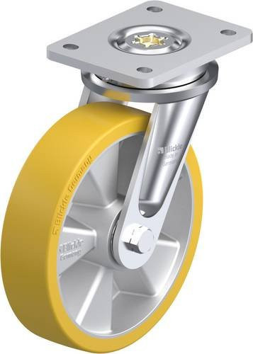 Blickle Lenkrolle LO-ALTH 200K in Silber und Braun mit 200 mm Rad-Durchmesser und 800 kg Tragfähigkeit - Bild 1