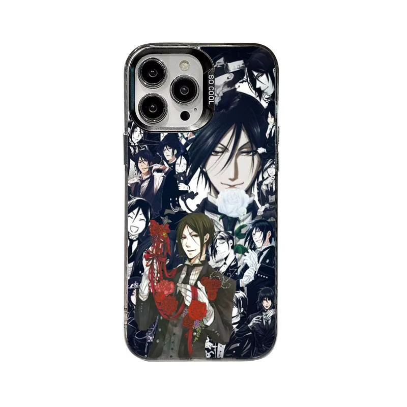 Mesuca Handyhülle Black Butler Sebastian Michaelis für iPhone 11 bis 17 Pro Max Plus, Stoßfest, Silber und Mehrfarbig - Bild 7