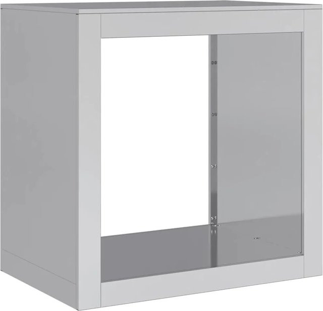 vidaXL Brennholzregal aus verzinktem Stahl in Silber/Grau, B/T/H: 60 x 40 x 60 cm - Bild 1