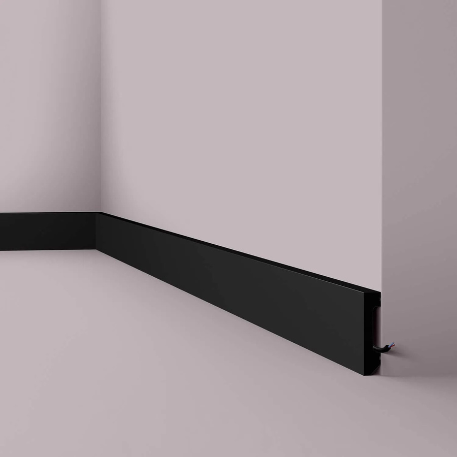 NOEL & MARQUET NMC FT2 WALLSTYL Sockelleiste Wandleiste Friesleiste Schwarz B/H/T: 200 x 5,8 x 1,3 cm - Bild 1