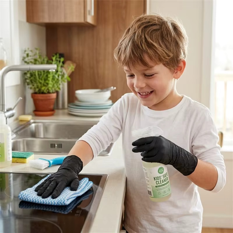 INMAICH Nitril-Einweghandschuhe für Kinder, latexfrei, Schwarz und Pink, 3,5 mil Stärke - Bild 4