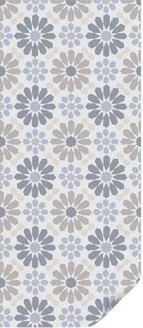 Tulup Buntglasfolie Blumenmosaik in Beige und Multicolour, blickdichte Fensterfolie mit Blumenmuster, Breite: 50 cm, Höhe: 116 cm - Bild 1