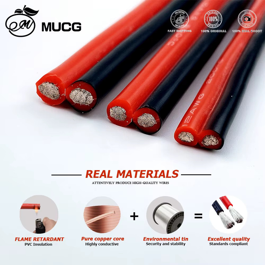 MUCG Silikonkabel 2-adrig flaches Parallel-Doppelkabel verzinnt Schwarz Rot 200m Rolle - Bild 5