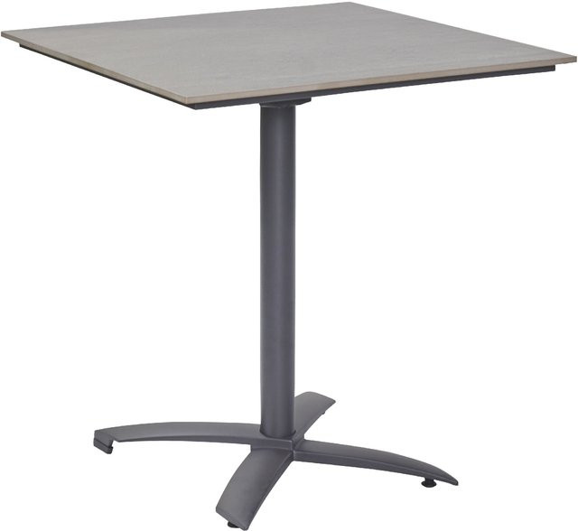 Bistrotisch DIWO Outdoor in Grau aus Aluminium und Stein, quadratisch, B/T/H: 70 x 70 x 70 cm - Bild 1